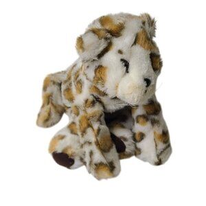 Vintage Justen Products Leopard Cheetah Cub Plush Cat  Stuffed Animal 8"